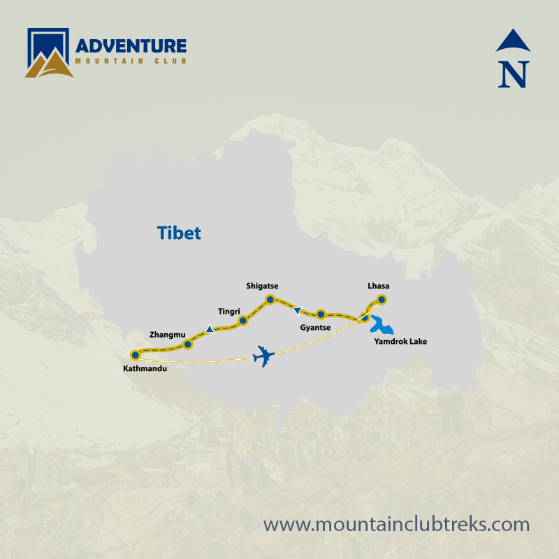 Lhasa Tour - Trekking Map